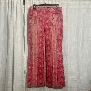 Vintage Rampage Low-rise Red & Pink Y2K Patterned Juniors Size 13 Jeans🩷❤️🩷